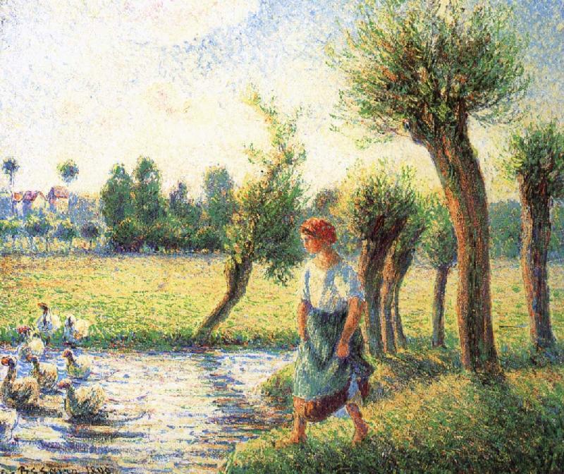 Camille Pissarro Ludas bank on women china oil painting image